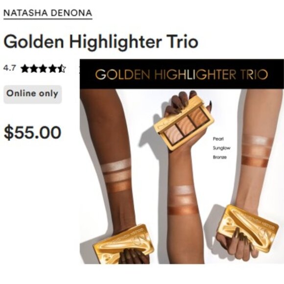 NATASHA DENONA Golden Highlighter Trio (BRAND-NEW IN BEAUTIFUL PACKAGING) - Picture 1 of 10